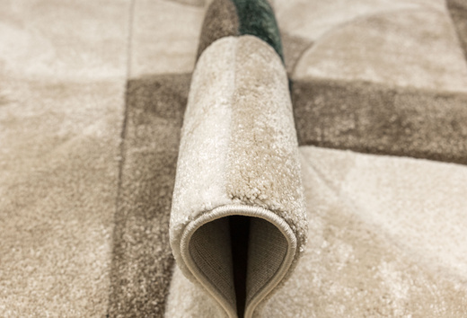 Dywan Kandy N412A l.beige/emeral Butelkowa Zieleń Beż Fryz