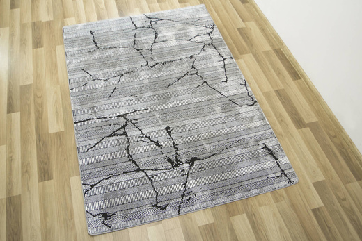 Dywan Quantum K3076G grey Szary Spękany Tynk