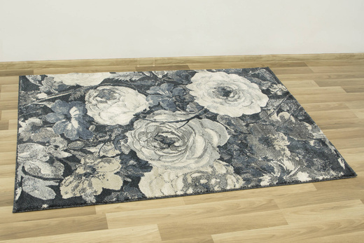 Dywan WORLD 78316/892 Kwiaty Niebieski Beż Krem