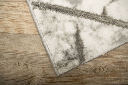 Dywan Felix 9711A white/m.grey Lśniący Marmur Szary Krem Srebrny Romby