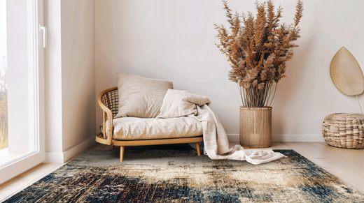 Wełniany Dywan Agnella Isfahan Grado Jasny Beż Abstrakcja