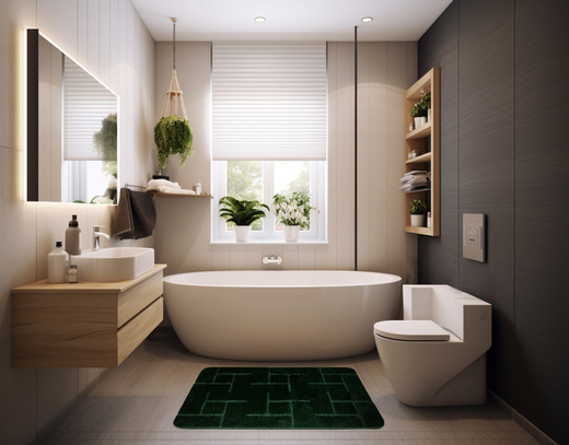 Dywanik Łazienkowy Teramo Green Butelkowa Zieleń