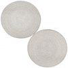 Okrągły Dwustronny Dywan Sznurkowy Brussels 205580/10010 silver Szary Krem Okręgi Outdoor