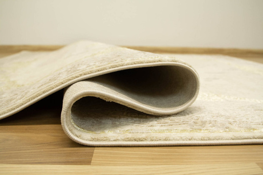 Lśniący Dywan Allora Plus 9435A cream/cream Ornament Krem Beż Złoty