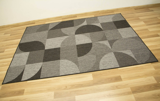 Dywan Dwustronny Sznurkowy Brussels 205498/11010 night silver Szary Grafit Geo Outdoor