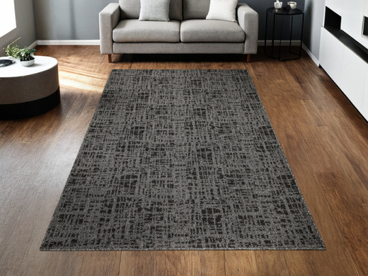 Dywan Pętelkowy Traffic 75 Czerń Grafit Kratka Melanż