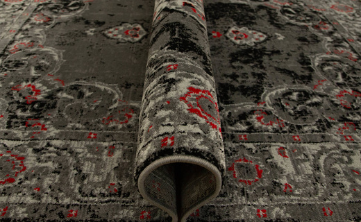 Dywan Victoria 7094A grey/d.grey Szary czerwony Ornament