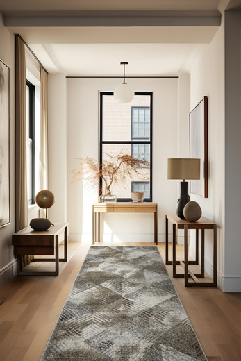 Chodnik Ponte N858A Beige Szary Brąz Romby szerokość 80 cm