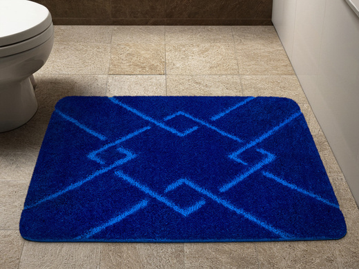 Dywanik Łazienkowy Antypoślizgowy Moreno Blue Niebieski Romby