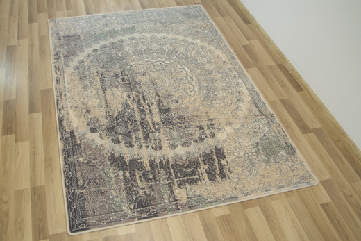 Dywan Wełniany ISFAHAN Lidius Piaskowy Rozeta