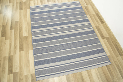 Dywan Sznurkowy Split 48118/591 Niebieski Krem Pasy