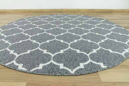 Dywan okrągły Clover 19 jasny szary koniczyna marokańska