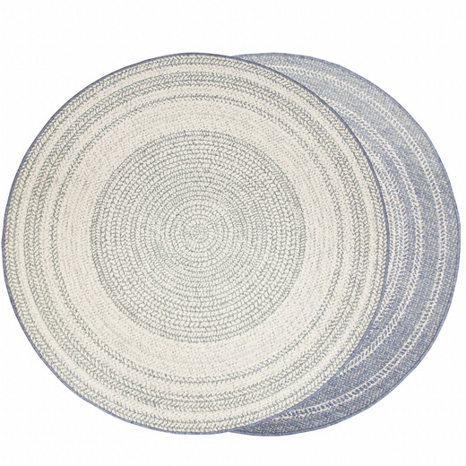 Okrągły Dwustronny Dywan Sznurkowy Brussels 205670/10310 ocean Ocean Niebieski Krem Outdoor