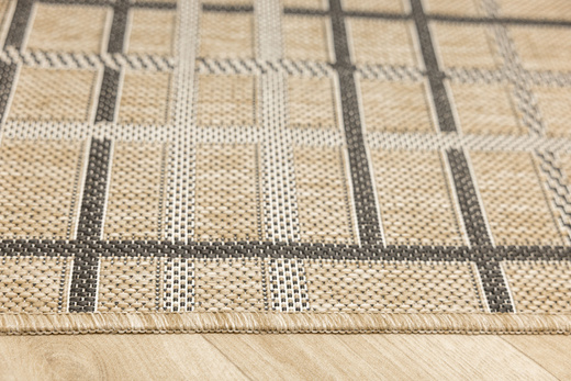 Dywan Sznurkowy Antypoślizgowy Flex 19507/P01 Beż Grafitowy w Kreski Paski