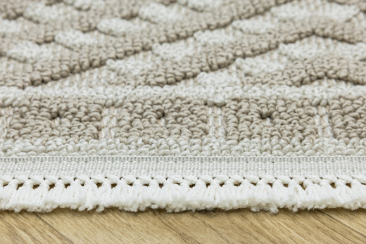 Dywan Milano 027 vizon/beige Beż Krem Romby Frędzelki