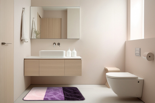 Dywanik Łazienkowy Fiori Fiolet Pasy Fale