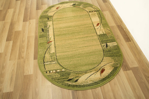 Owalny Agnella Dywan Erba Chrom Zieleń Beż