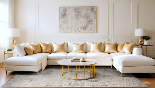 Dywan Nantes NT211A Vizon/Vizon Szarobeżowy Krem Ornament