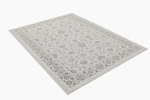 Lśniący Dywan Allora Plus F346A grey Srebrzysty Szary Ornament w Ramce