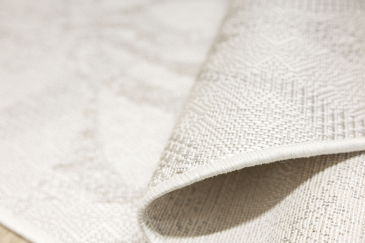 Okrągły Dywan Sznurkowy Haga 04720A l.grey/cream Szary Beż Krem Kwiaty Outdoor