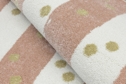 Okrągły Dywan Lima M044A cream/rose Róż Krem Zloty Paski