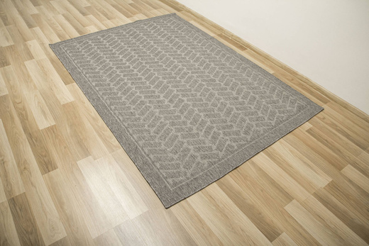 Dywan Dwustronny Sznurkowy Brussels 205855/10010 Silver Szary Krem Cegiełki Jodełka Outdoor