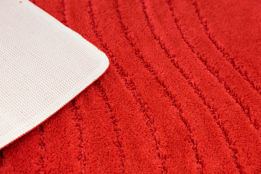 Dywanik Łazienkowy Antypoślizgowy Sara Red Czerwony Fale