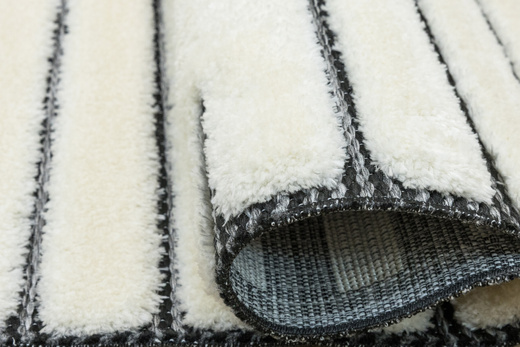 Dywan Shaggy Lula Soft IM43A Black/Bone Romby Krem Czarny Grafit