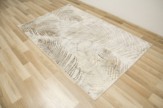 Dywan Modena 5297 bone/l.brown Krem Brąz Szary Liście Palm Marmur