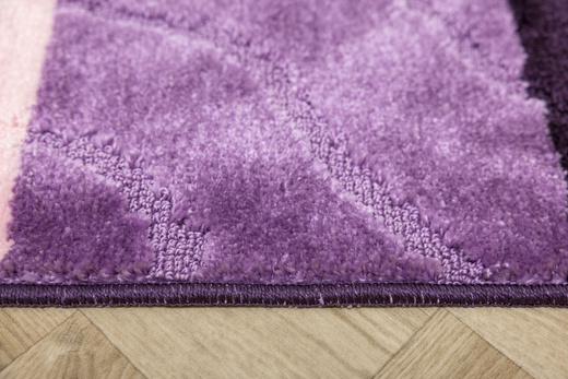 Komplet 3-częściowy Łazienkowy Fiori Fiolet Pasy Fale