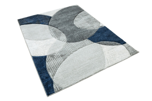 Dywan Kandy N390A N390A l.grey/navy Szary Granatowy Elipsy Fryz