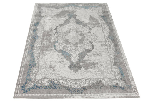 Lśniący Dywan Allora Plus B827B l.grey/grey Srebrzysty Szary Niebieski Ornament