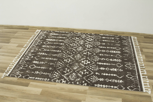 Dywan Karof 2619A brown/white 23 Brązowy Krem Etno