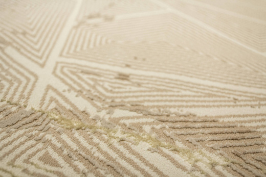 Lśniący Dywan Allora Plus F356A l.brown/beige Beż Złoty Trójkąty