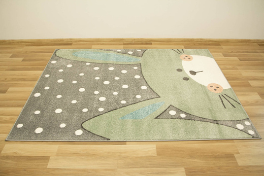 Dywan Dziecięcy Lima 1316C l.grey/green Szary Oliwkowy Króliczek