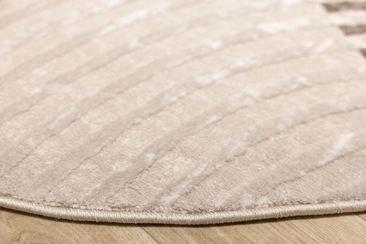 Okrągły Dywan Nantes NT209A Beige/Brown Szarobeżowy Półkola