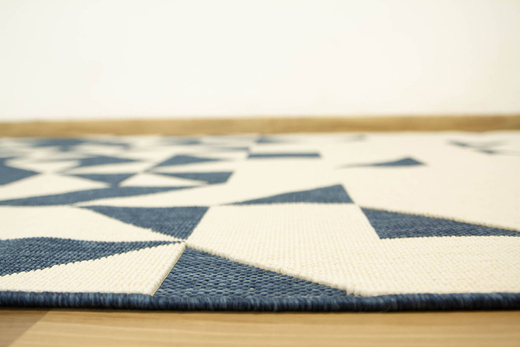 Dywan Sznurkowy Dwupoziomowy Vigo 20401/994 Granatowy Krem Trójkąty