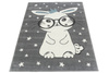  Dywan Dziecięcy Lima 9377C l.grey/blue Szary Krem Króliczek w Okularach