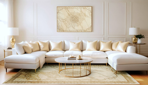 Lśniący Dywan Allora Plus 8164A brown/d.beige Marmur Ornament Beż Brąz