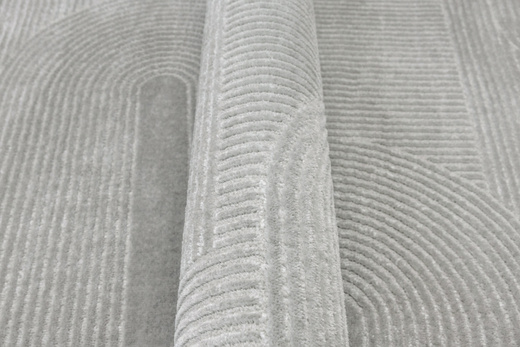 Dywan Misha J087A l.grey/d.grey Szary Półkola Linie