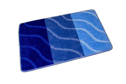 Komplet 2-częściowy Łazienkowy Fiori Blue Niebieski Pasy Fale