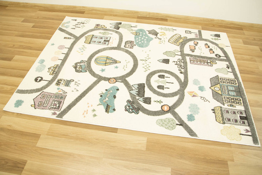 Dywan Dziecięcy Lima 9376A cream/l.grey Uliczki Krem Pastele