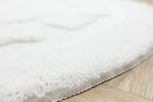 Dywanik Okrągły Łazienkowy Antypoślizgowy Ocean Biały