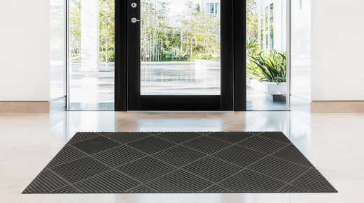 Wycieraczka gumowa kolor M58 dwustronna antypoślizgowa brąz czerń jodełka karo