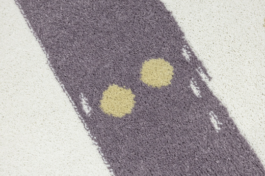 Dywan Półokrągły Dziecięcy Lima M044A cream/lila Fiolet Krem Zloty Paski