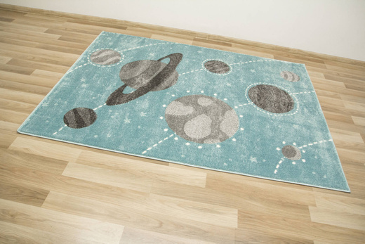 Dywan Lima F495A blue/l.grey Pastelowy Niebieski Szary Planety