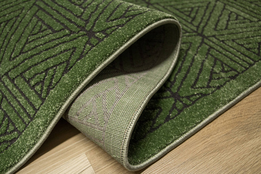 Dywan Teno F0336 Green Geometria Trójkąty Butelkowa Zieleń