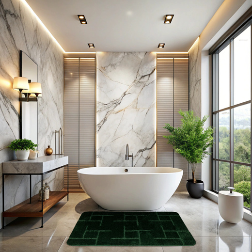 Dywanik Łazienkowy Teramo Green Butelkowa Zieleń