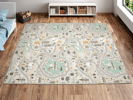 Pastelowy Dywan Dziecięcy Uliczki 04