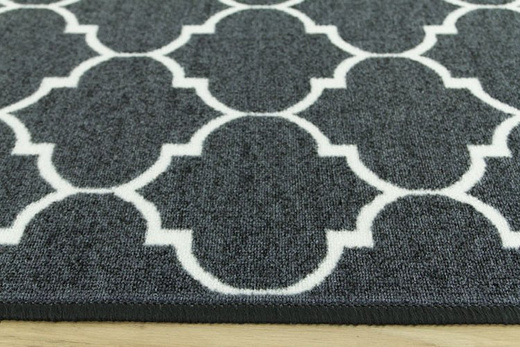 Antypoślizgowy chodnik clover koniczyna ciemny szary szerokość 67 cm